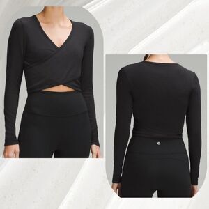Lululemon Wrap-Front Ribbed Long-Sleeve Top size 6 NWT